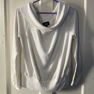 Long sleeve wide neck mock turtleneck